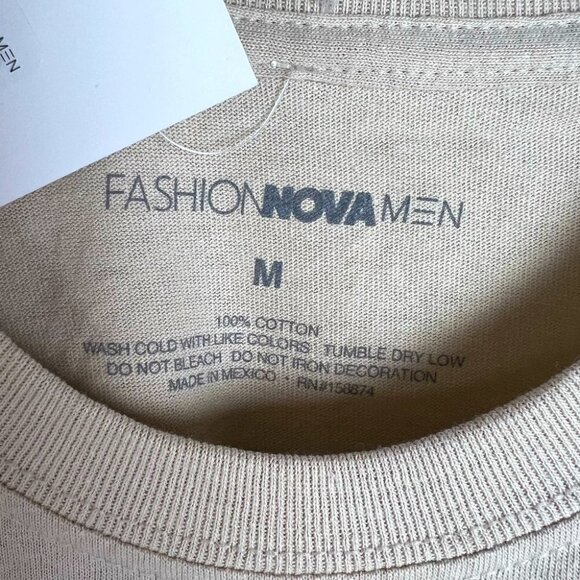 Nwt - Fashion Nova, Men’s Dangerous Emotions Short Sleeve Tee - Beige. Size: M. - Picture 4 of 10